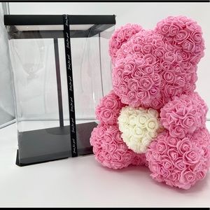16" valentines Rose Bear - Rose Teddy Bear